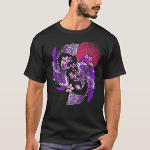 Japanisch Koi Fish Pond Cherry Blossom Nishikigoi  T-Shirt