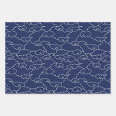 Japanisch KOI FISH weiß und blau Geschenkpapier Set (Vorderseite)