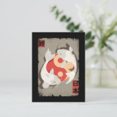 Japanisch Koi Fish Yin Yan Art Postkarte (Stehend Vorderseite)