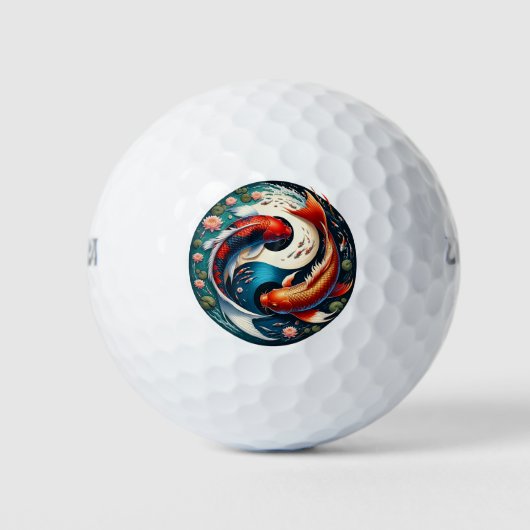 Japanisch Koi Fish Yin Yang Golfball (Vorderseite)