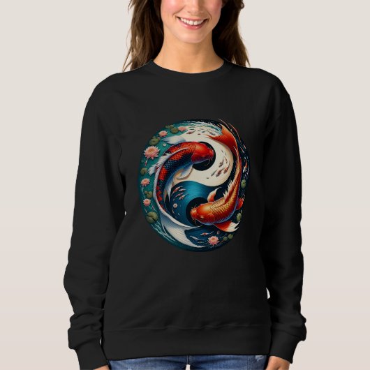 Japanisch Koi Fish Yin Yang Sweatshirt (Vorderseite)