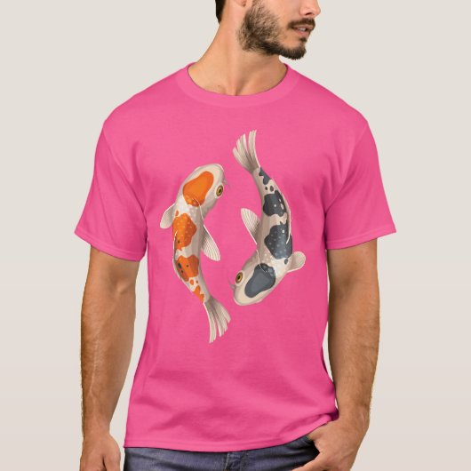Japanisch Koi Fish Yin Yang T-Shirt (Vorderseite)