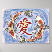 Japanisch Koi (Liebe) Poster (Vorne)