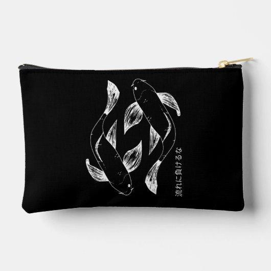Japanisch Koi Motivierend Minimalistisch Zubehörtasche (Rückseite)