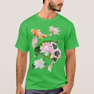 Japanisch Koi p Nishikigoi Fish Water Lilies Pads T-Shirt