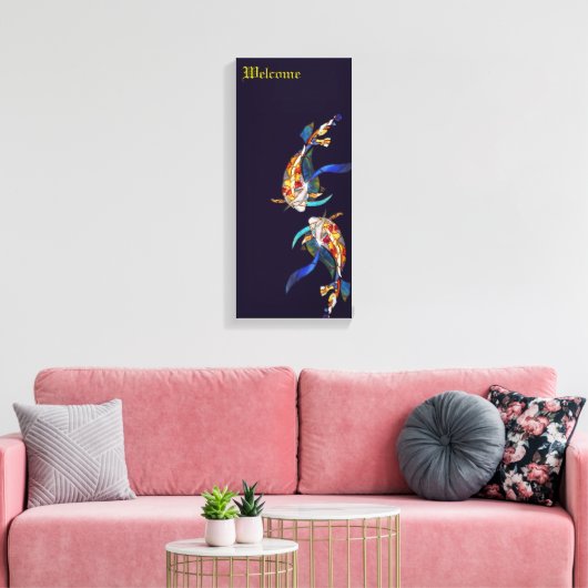 Japanisch Koi Wedding Lovers Canvas Print Leinwanddruck (Insitu (Wohnzimmer))