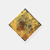 Japanisch Koi Weißbuch Napkins, Standardecke Serviette (Ecke)