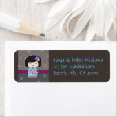 Japanisch Kokeshi Doll Address Labels (Insitu)