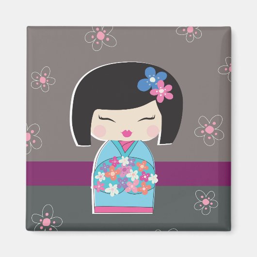 Japanisch Kokeshi Doll Magnet (Vorne)