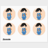 Japanisch Kokeshi Doll Sticker (Blatt)
