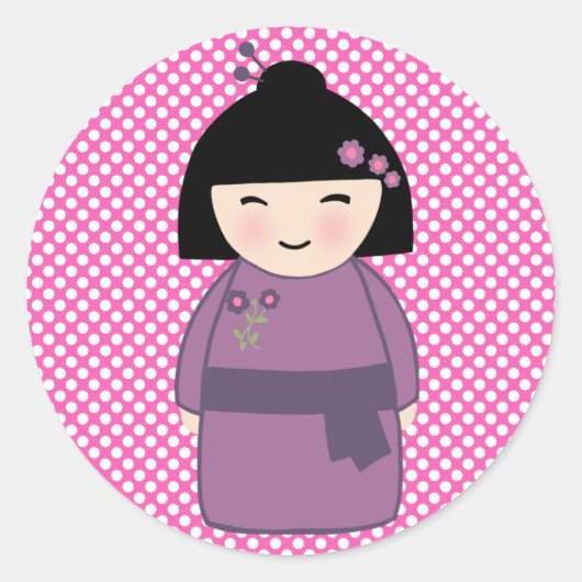 Japanisch Kokeshi Doll Sticker (Vorderseite)