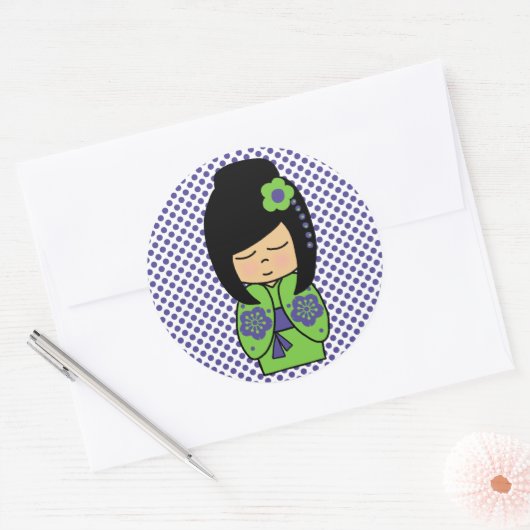Japanisch Kokeshi Doll Sticker (Umschlag)