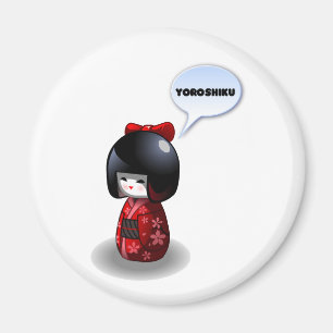 Japanisch Kokeshi Doll - Yoroshiku Magnet