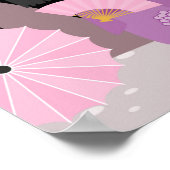 Japanisch Kokeshi Dolls Black Poster (Ecke)