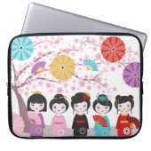 Japanisch Kokeshi Dolls Laptopschutzhülle (Vorderseite)