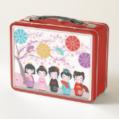 Japanisch Kokeshi Dolls Metall Brotdose (Rückseite)