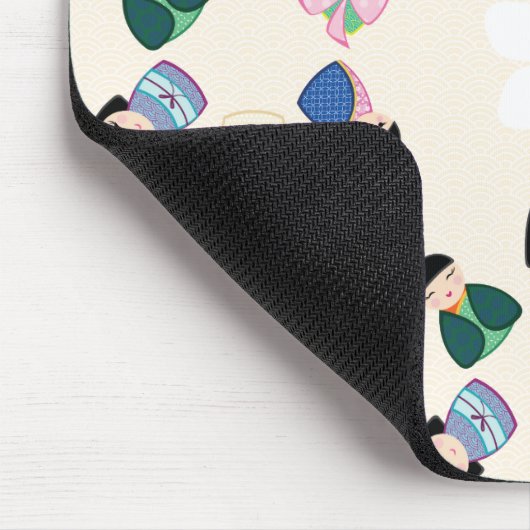 Japanisch Kokeshi Dolls Mousepad (Ecke)