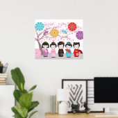Japanisch Kokeshi Dolls Poster (Heimbüro)