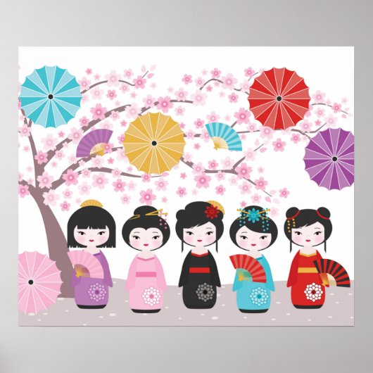 Japanisch Kokeshi Dolls Poster (Vorne)