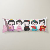 Japanisch Kokeshi Dolls Seitenschläferkissen (Rückseite)