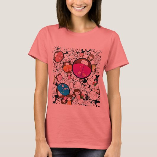 Japanisch Kokeshi Dolls T-Shirt (Vorderseite)