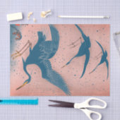 JAPANISCH KRANE Tissue Paper BLAU AND PINK Seidenpapier (Handwerk)