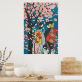 Japanisch Lesbisches Paar erfreut Sakura Poster (Küche)