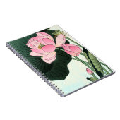 Japanisch Lotus Blume - Vintages Fine Art Notebook Notizblock (Rechte Seite)