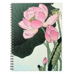 Japanisch Lotus Blume - Vintages Fine Art Notebook Notizblock