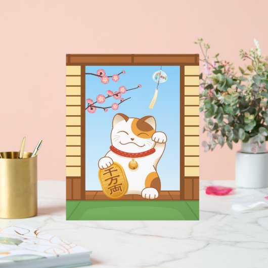 Japanisch Lucky Calico Cat, Maneki Neko Acrylschild (Hochzeit)