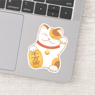 Japanisch Lucky Calico Cat, Maneki Neko Aufkleber