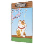Japanisch Lucky Calico Cat, Maneki Neko Klemmbrett (Links)