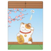 Japanisch Lucky Calico Cat, Maneki Neko Klemmbrett (Rückseite)