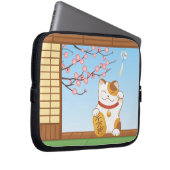 Japanisch Lucky Calico Cat, Maneki Neko Laptopschutzhülle (Vorne Rechts)