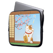 Japanisch Lucky Calico Cat, Maneki Neko Laptopschutzhülle (Vorderseite Links)