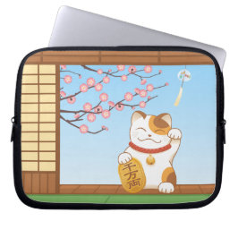 Japanisch Lucky Calico Cat, Maneki Neko Laptopschutzhülle