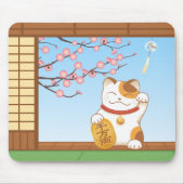 Japanisch Lucky Calico Cat, Maneki Neko Mousepad (Vorne)