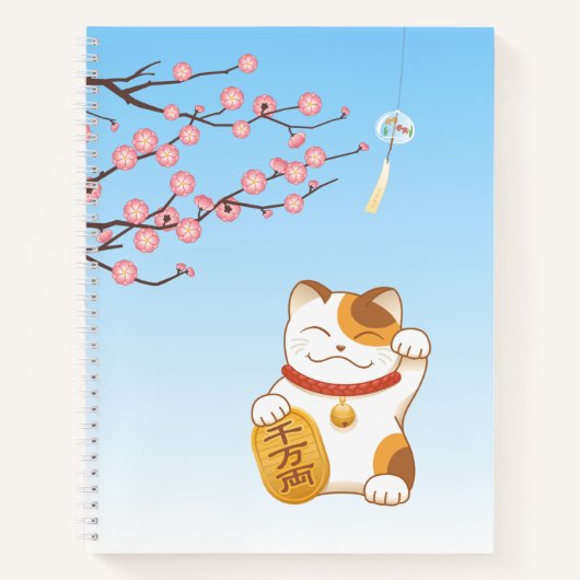 Japanisch Lucky Calico Cat, Maneki Neko Notizblock (Vorderseite)