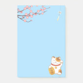 Japanisch Lucky Calico Cat, Maneki Neko Post-it Klebezettel (Vorderseite)