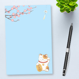 Japanisch Lucky Calico Cat, Maneki Neko Post-it Klebezettel