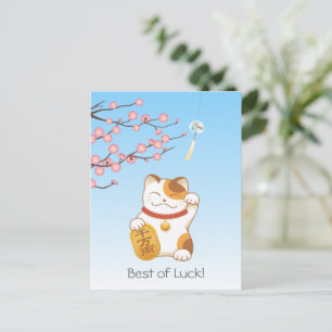 Japanisch Lucky Calico Cat, Maneki Neko Postkarte