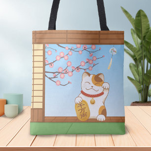 Japanisch Lucky Calico Cat, Maneki Neko Tasche