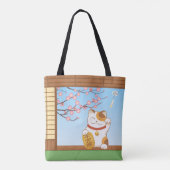 Japanisch Lucky Calico Cat, Maneki Neko Tasche (Rückseite)