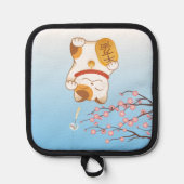 Japanisch Lucky Calico Cat, Maneki Neko Topflappen (Vorderseite)