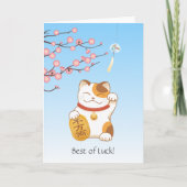 Japanisch Lucky Calico Cat, Maneki Neko, Viel Glüc Karte (Vorderseite)