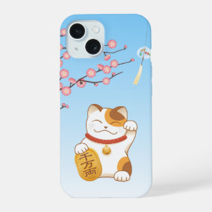 Japanisch Lucky Cat, Calico Maneki Neko iPhone 15 Hülle