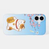 Japanisch Lucky Cat, Calico Maneki Neko iPhone 16 Hülle (Rückseite (Horizontal))