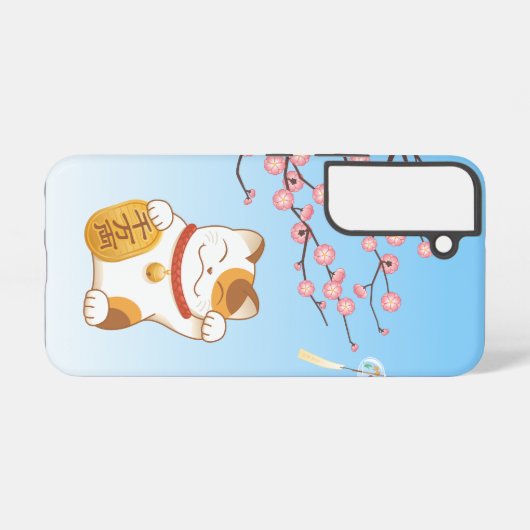 Japanisch Lucky Cat, Calico Maneki Neko Samsung Galaxy Hülle (Rückseite (Horizontal))