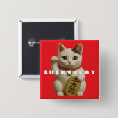 Japanisch Lucky Cat Charm Button (Vorne & Hinten)