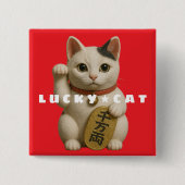 Japanisch Lucky Cat Charm Button (Vorderseite)